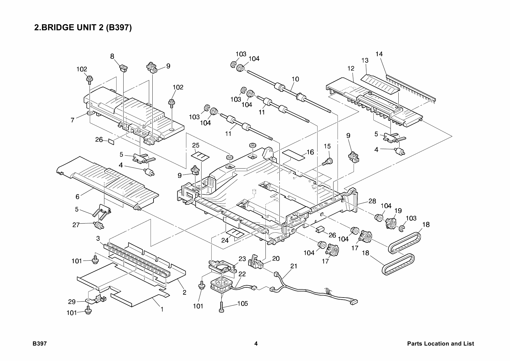 RICOH Options B397 BRIDGE-UNIT-TYPE Parts Catalog PDF download-4